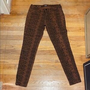 Brown snake skin skinny jeans, 6